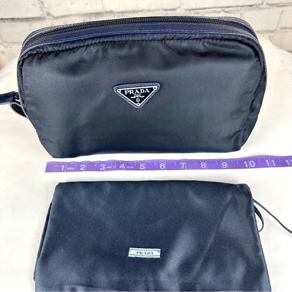Prada Nylon Navy Blue crossbody or bum bag pouch with chain and dust bag - Picture 13 of 15